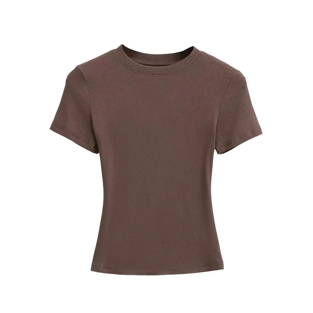 Women Simple Solid Color Short Sleeve T-Shirt - Image 11