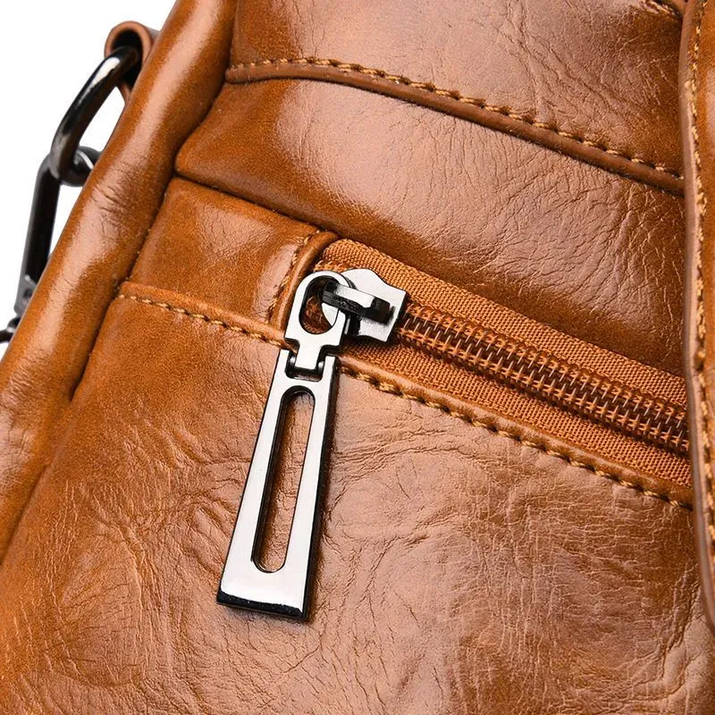 Vintage Style Crocodile Pattern PU Backpacks - Image 5