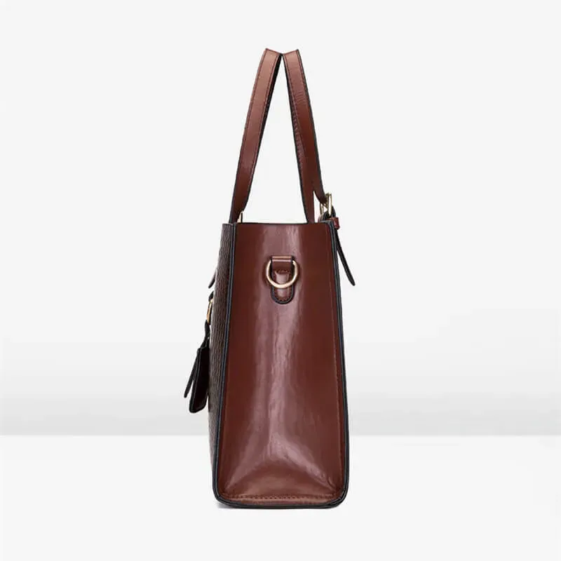 3 In 1 Women Vintage Crocodile Pattern Large Capacity PU Crossbody Shoulder Handle Bag - Image 12