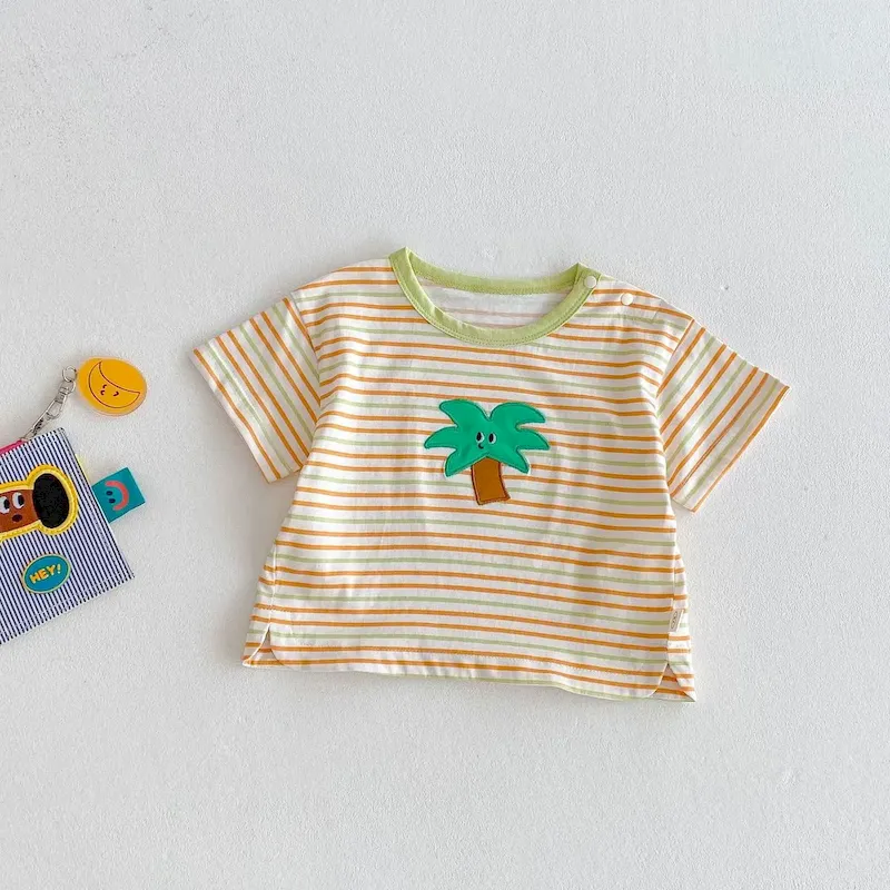 Wholesale Kids Boys Girls Stripe Cartoon T-Shirt - Image 7