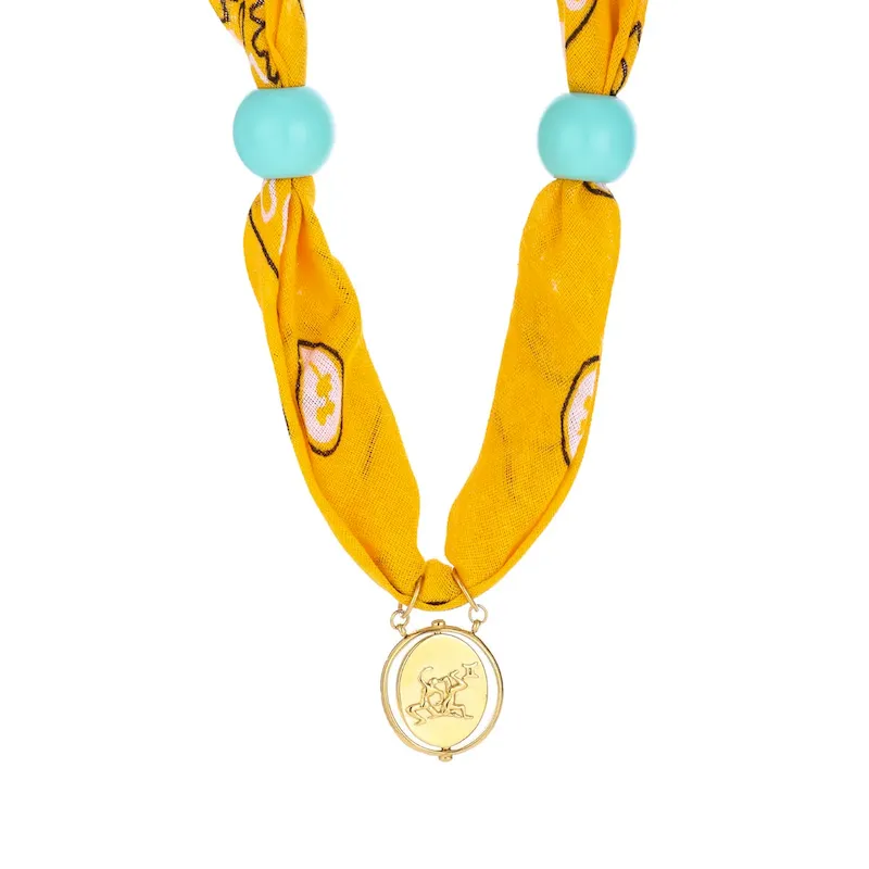 Wholesale Personalized Twelve Constellations Zodiac Satin Scarf Steel Pendant Necklace - Image 8