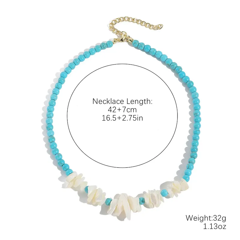 Wholesale Women Boho Fashion Natural Stone Turquoise Necklace - Image 5