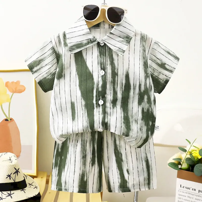 Wholesale Boy'S Fashion Print Shirt And Shorts Two-Piece Set - Image 15