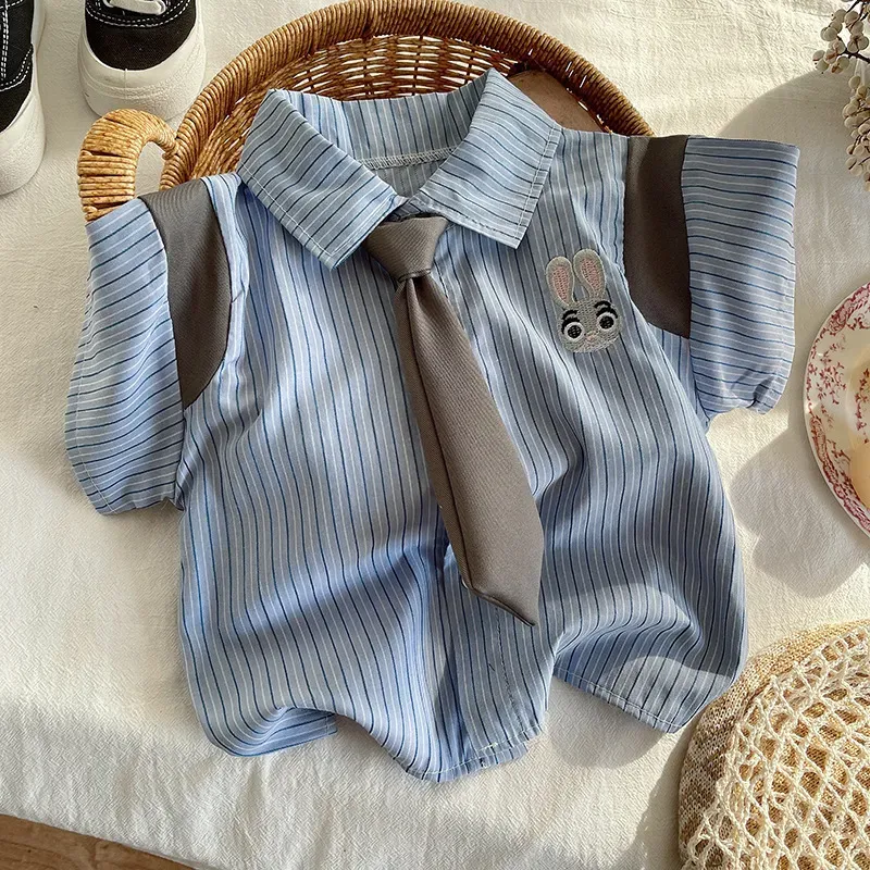 Wholesale Boy'S Fashionable Summer Shirt And Shorts Two-Piece Set - Image 3