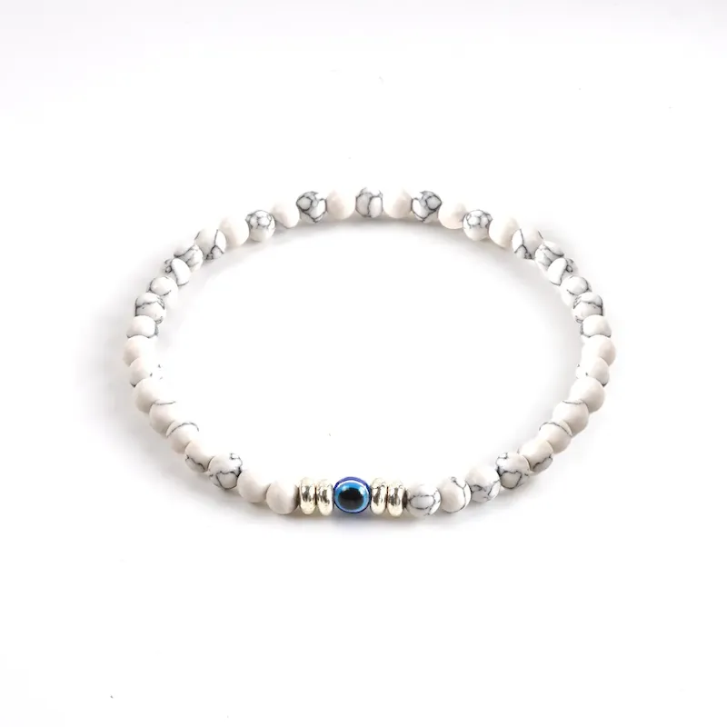 Wholesale Men Fashion Natural Stone Turquoise 6mm Eye Bracelet - Image 11