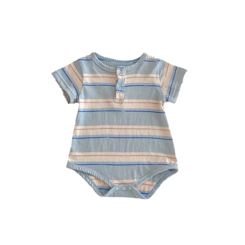 Wholesale Kids Baby Boys Girls Casual Cute Stripe Romper - Image 4