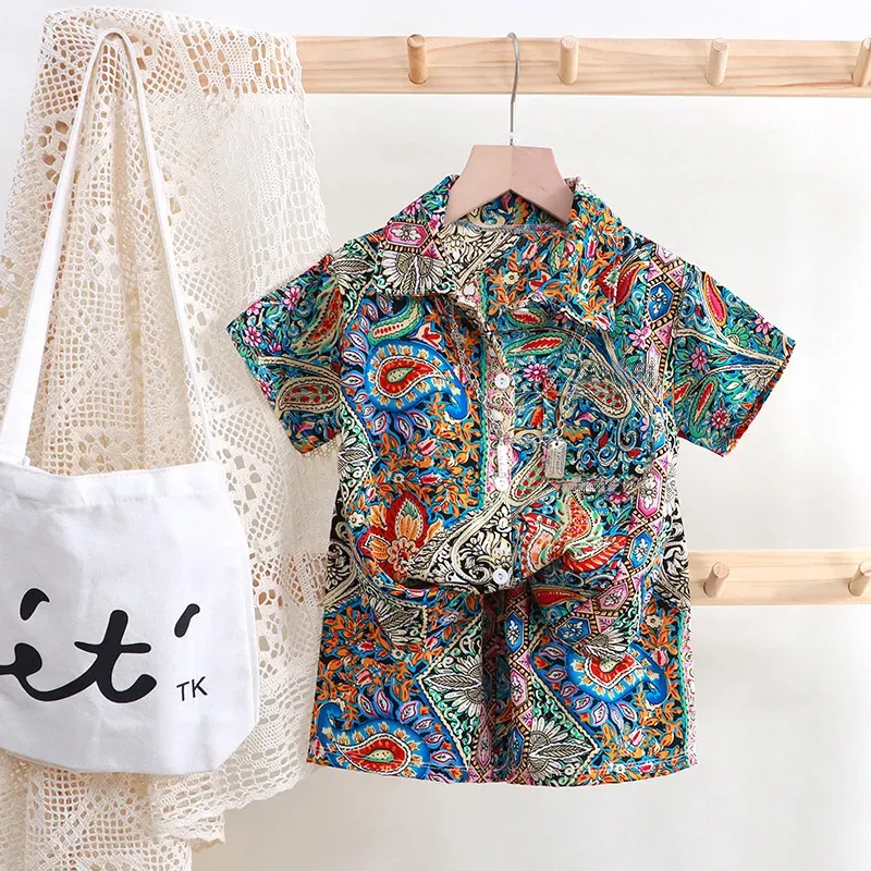 Wholesale Boy'S Fashion Print Shirt And Shorts Two-Piece Set - Image 6