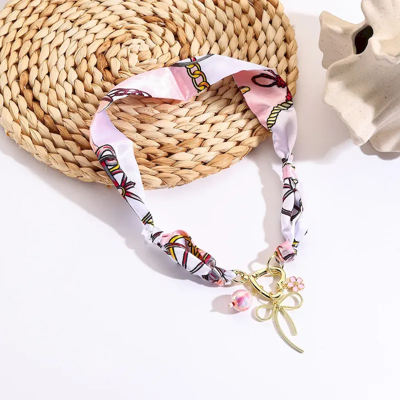 Wholesale Summer Satin Scarf Necklace - Image 4