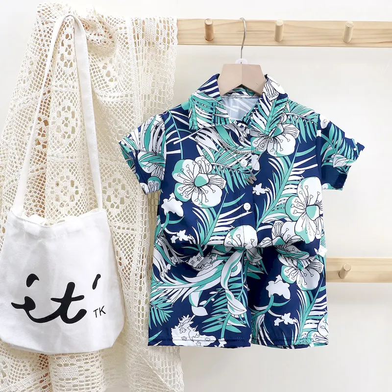 Wholesale Boy'S Fashion Print Shirt And Shorts Two-Piece Set - Image 12