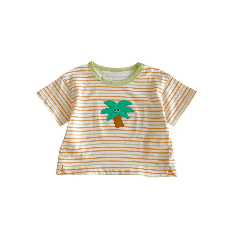 Wholesale Kids Boys Girls Stripe Cartoon T-Shirt - Image 5