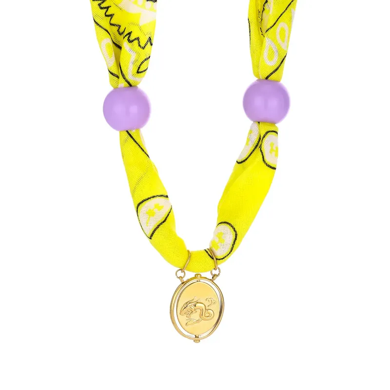 Wholesale Personalized Twelve Constellations Zodiac Satin Scarf Steel Pendant Necklace - Image 11