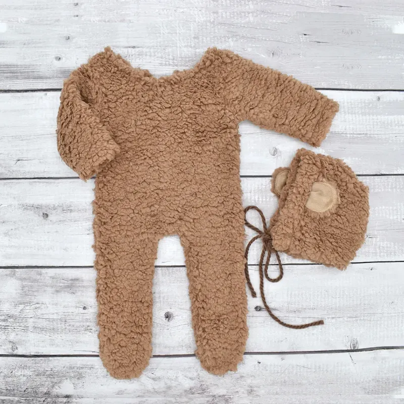 Wholesale Newborn Baby Bear Photography Clothing Plush Jumpsuits - Image 3