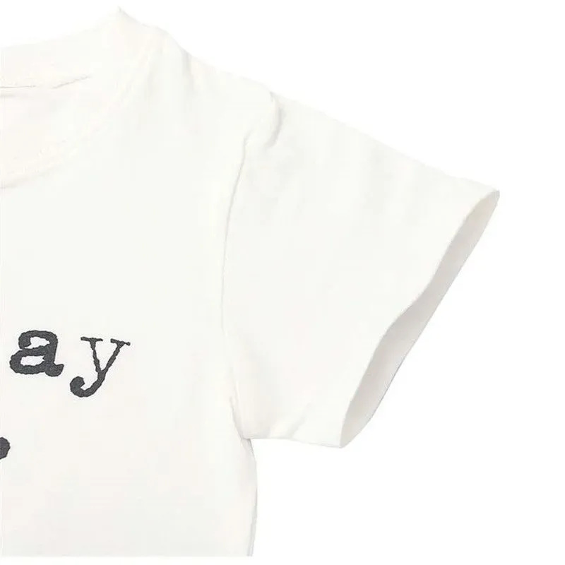 Wholesale Wholesale Kid Boy Girl Birthday Print White Tee - Image 5