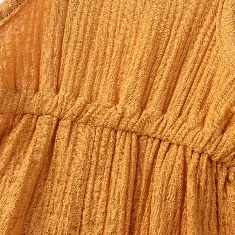 Wholesale Baby Girls Crease Solid Color Lace-up Romper - Image 42