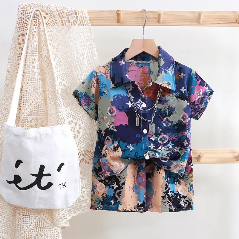 Wholesale Boy'S Fashion Print Shirt And Shorts Two-Piece Set - Image 8