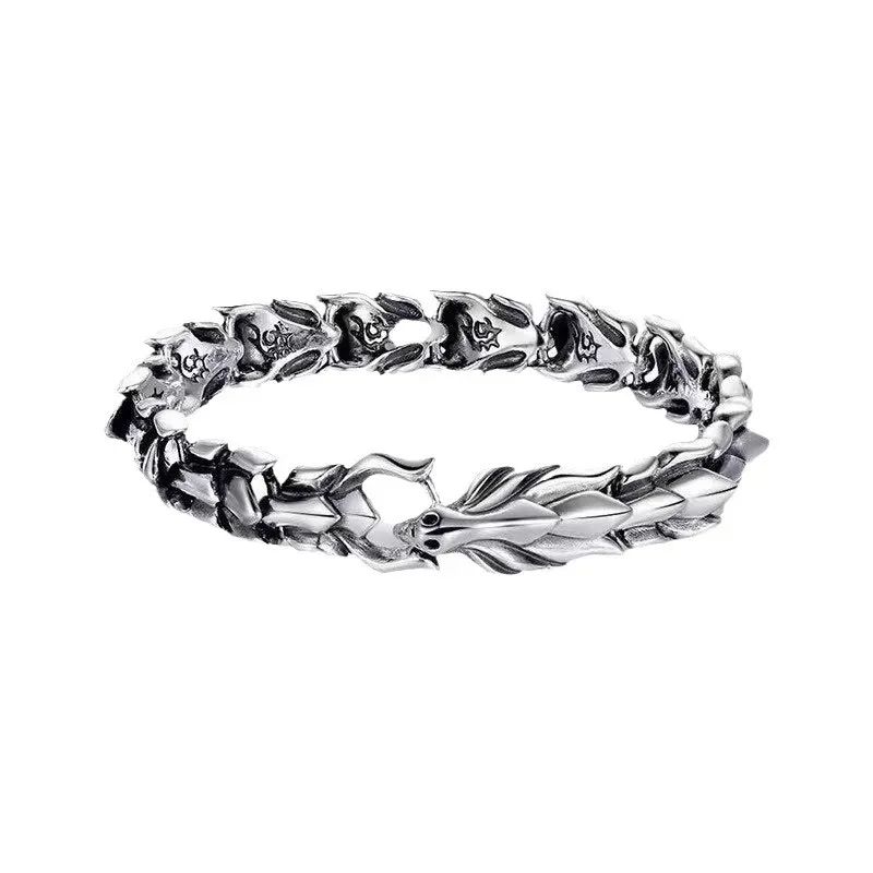 Wholesale Men Fashion Retro Punk Multicolor Dragon Bracelet - Image 4