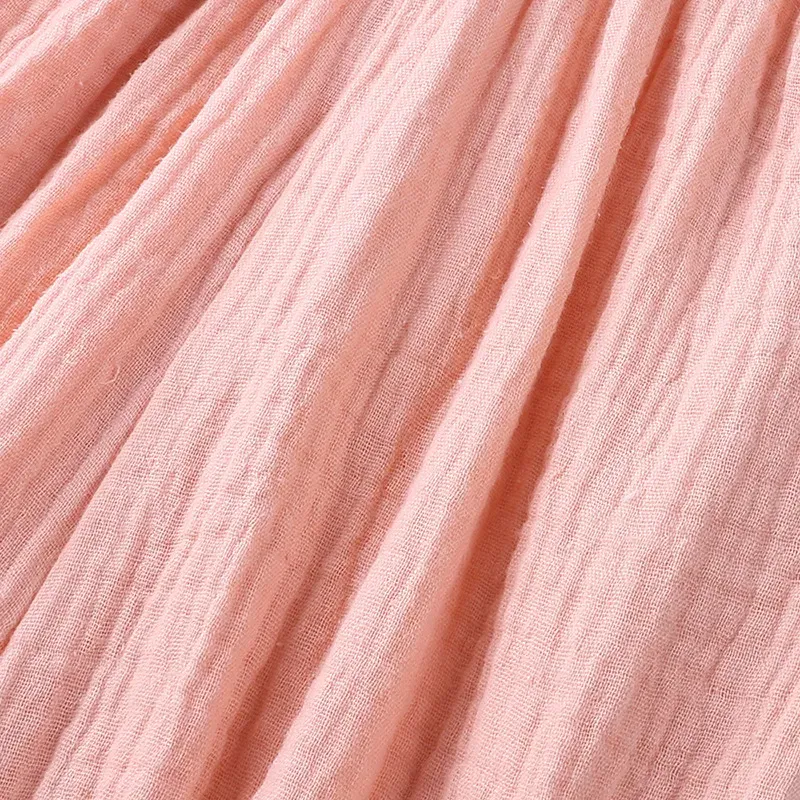 Wholesale Baby Girls Crease Solid Color Lace-up Romper - Image 29