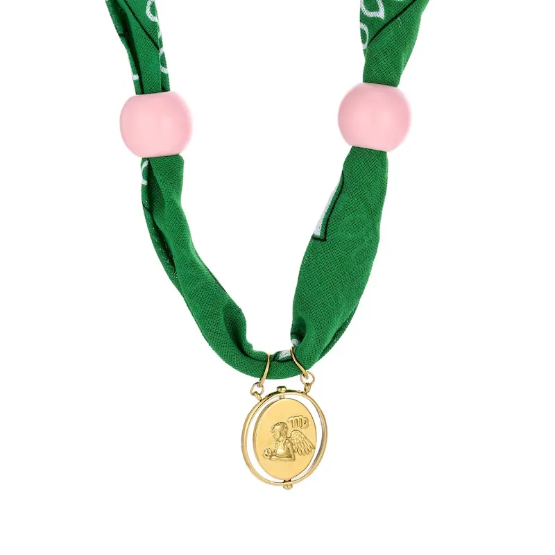 Wholesale Personalized Twelve Constellations Zodiac Satin Scarf Steel Pendant Necklace - Image 15