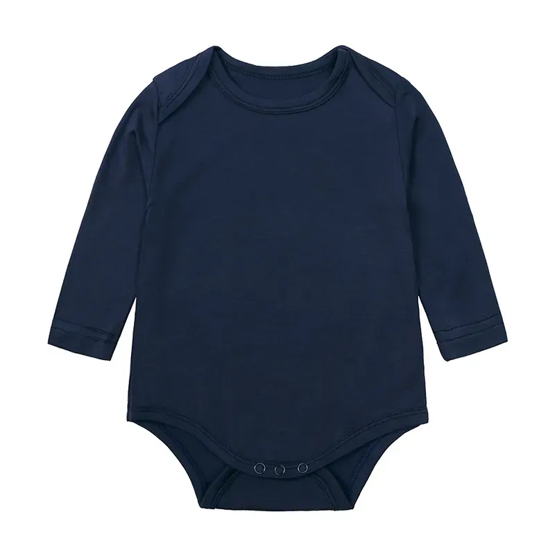 Wholesale Kids Baby Boys Girls Casual Cute Solid Color Long Sleeve Romper - Image 5