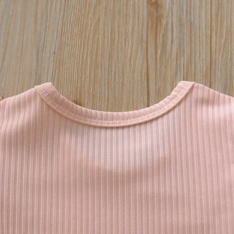 Wholesale Baby Infant Toddler Girl Solid Color Short Sleeves Bodysuit - Image 6