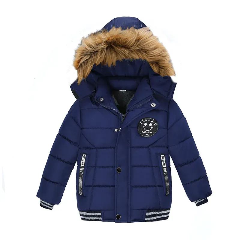 Wholesale Boys Classic Label Design Long Sleeve Hooded Quilted Jacket - Image 6