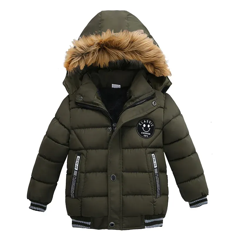 Wholesale Boys Classic Label Design Long Sleeve Hooded Quilted Jacket - Image 4