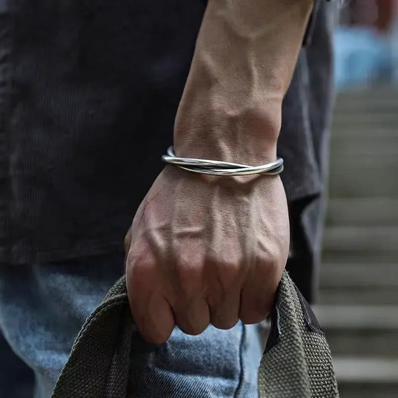 Wholesale Men Fashion Simple Twist Bracelet