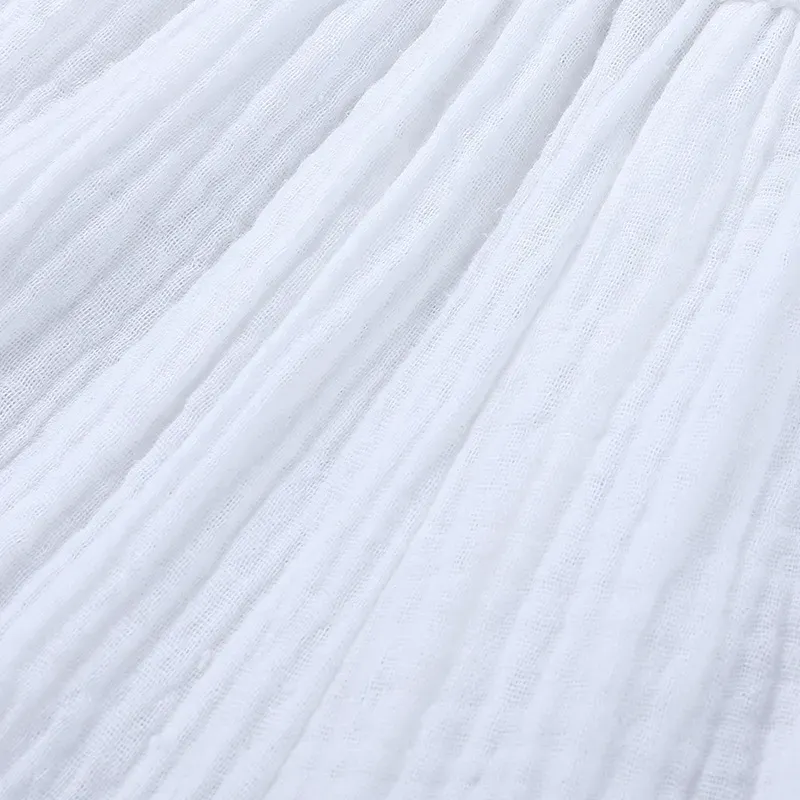 Wholesale Baby Girls Crease Solid Color Lace-up Romper - Image 14