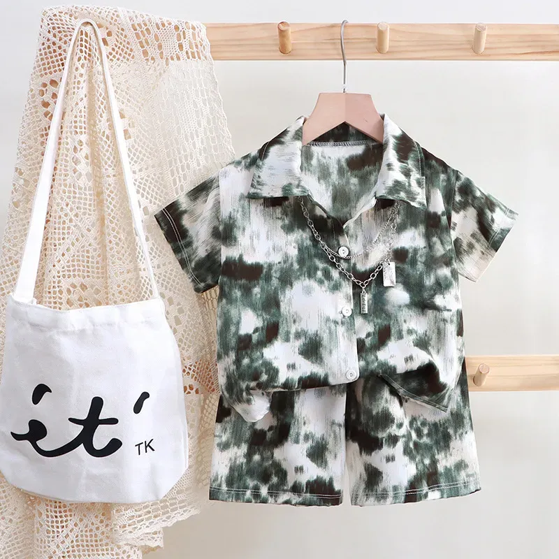 Wholesale Boy'S Fashion Print Shirt And Shorts Two-Piece Set - Image 10