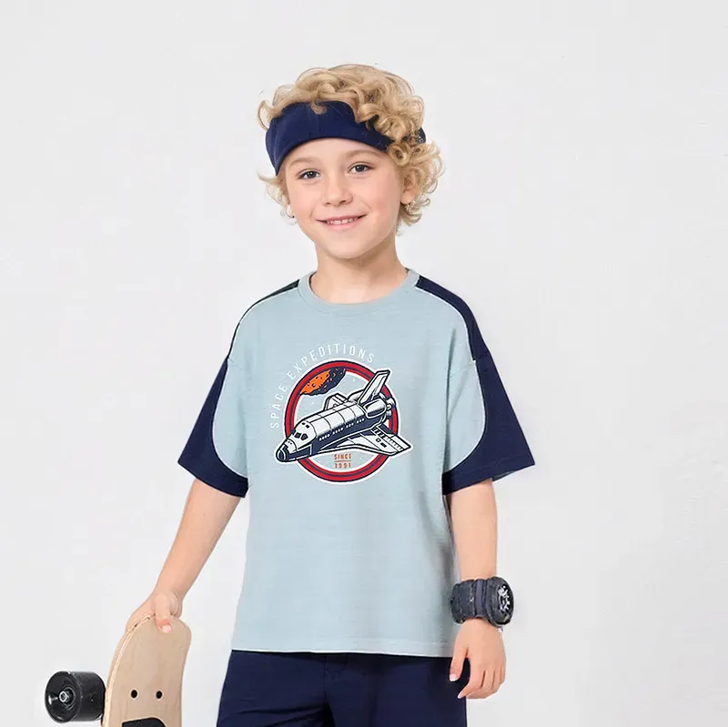 Wholesale Boys Casual Fashion Printed Short-Sleeved T-Shirt - Image 7