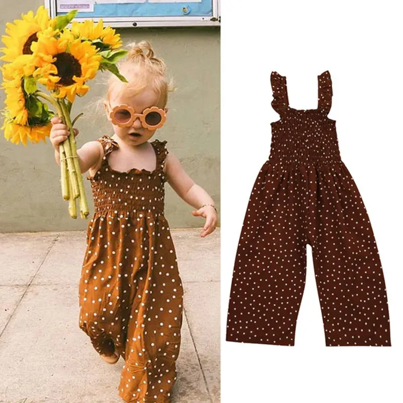 Wholesale Girls Fashion Polka Dot Casual Jumpsuit