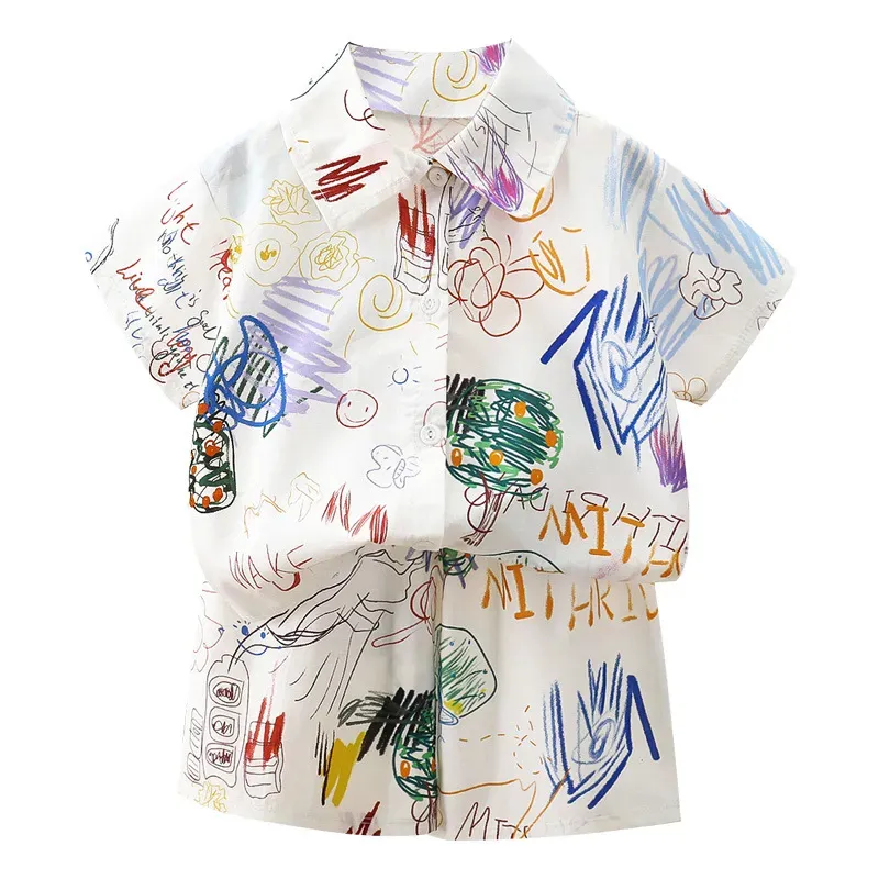 Wholesale Boy'S Fashion Print Shirt And Shorts Two-Piece Set - Image 5