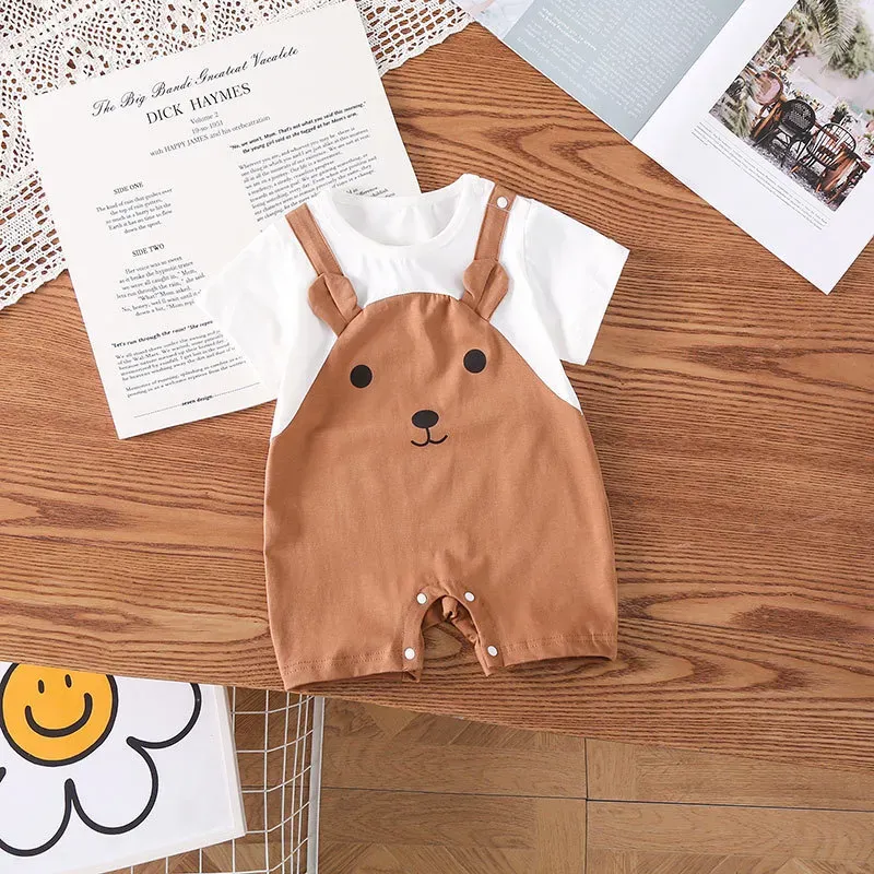 Wholesale Kids Baby Boys Girls Cute Cartoon Short Sleeve Romper - Image 5