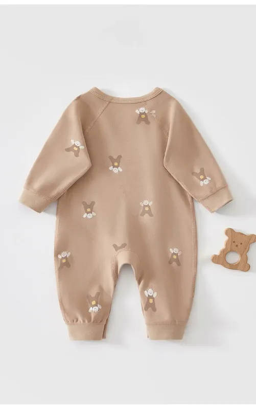 Wholesale Kids Baby Fashion Autumn And Winter Printed Long-Sleeve Jumpsuits - Image 4