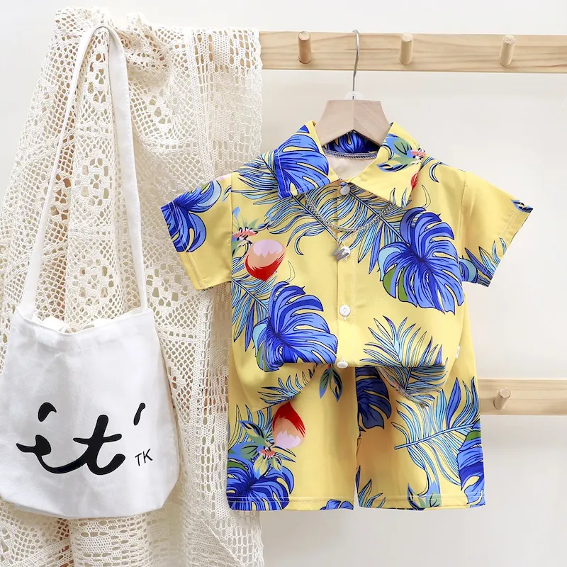 Wholesale Boy'S Fashion Print Shirt And Shorts Two-Piece Set - Image 14