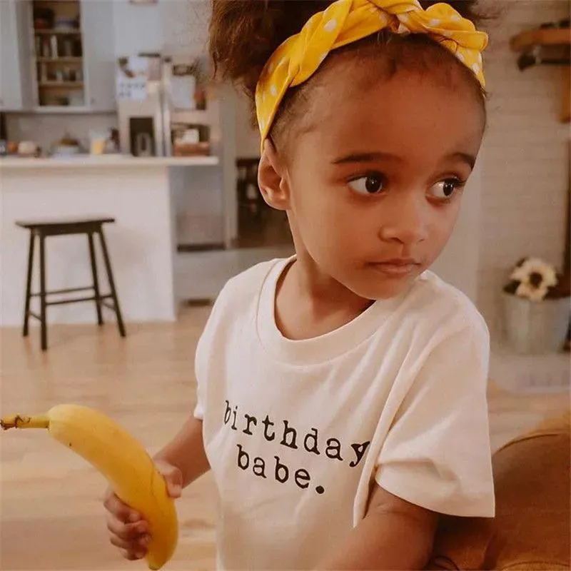 Wholesale Wholesale Kid Boy Girl Birthday Print White Tee - Image 8