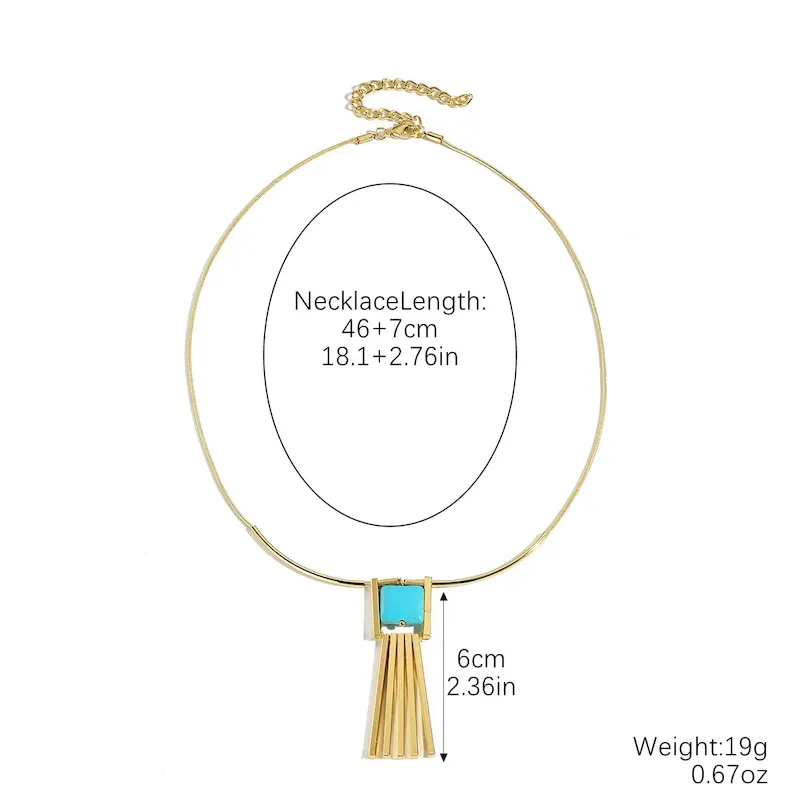 Wholesale Women Boho Fashion Natural Stone Turquoise Necklace - Image 10