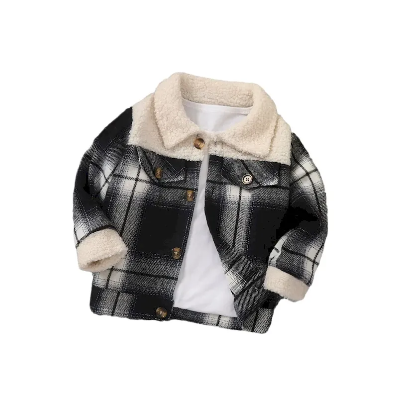 Wholesale Kids Baby Boys Girls Spring Autumn Casual Long Sleeve Plush Coat - Image 5